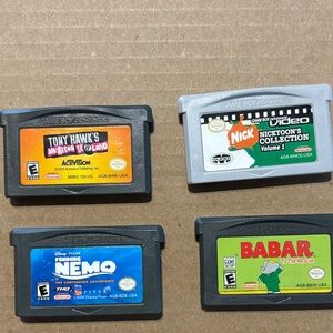 Nintendo Game Boy Advance Game Cartridges - Tony Hawk, Nicktoons, Nemo, Babar